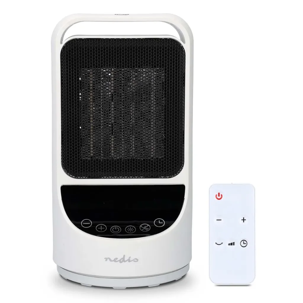 Nedis SmartLife Keramik-PTC-Heizlüfter 1500 W | 2 Wärmeeinstellungen | Oszillation | Display | 10 - 49 °C | Android™ / IOS | Weiss