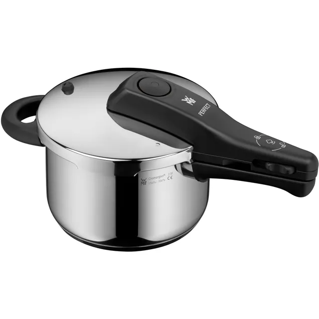 WMF Perfect One Pot Schnellkochtopf Induktion 2,5l, Dampfkochtopf, 2 Kochstufen, Einhand-Kochstufenregler, für alle Herdarten geeignet, Cromargan Edelstahl poliert